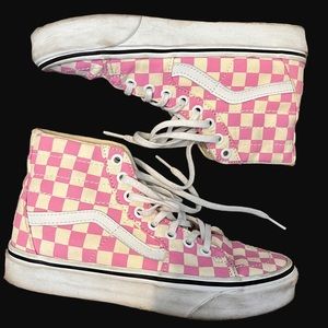 Sk8-Hi Tapered Checkerboard Fuchsia Pink/True White
